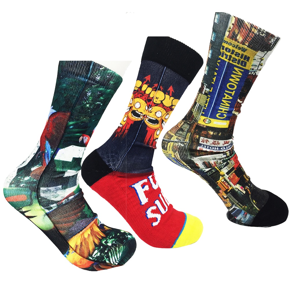 男式運動壓力襪印花襪中襪NF18077