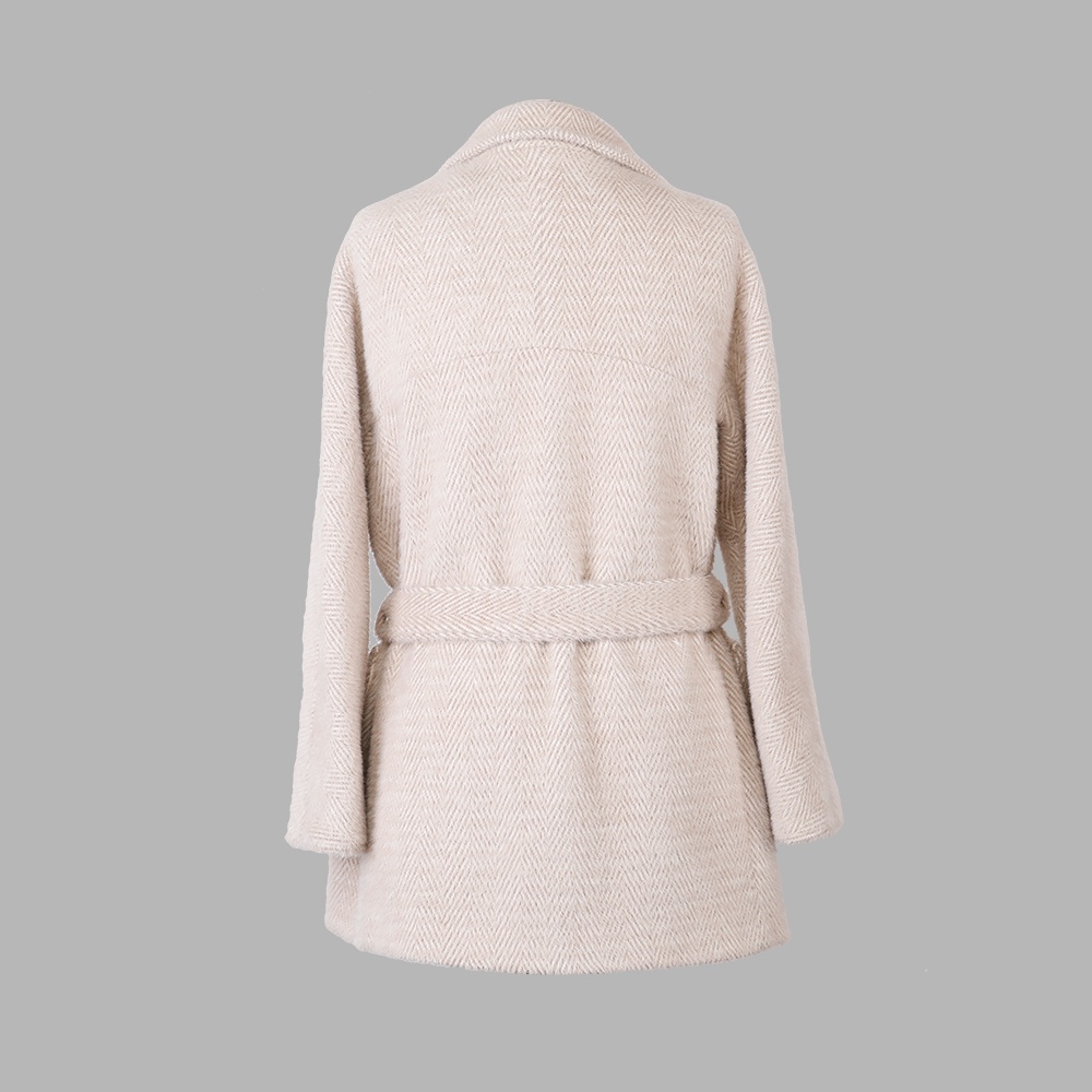 波紋水貂絨大衣