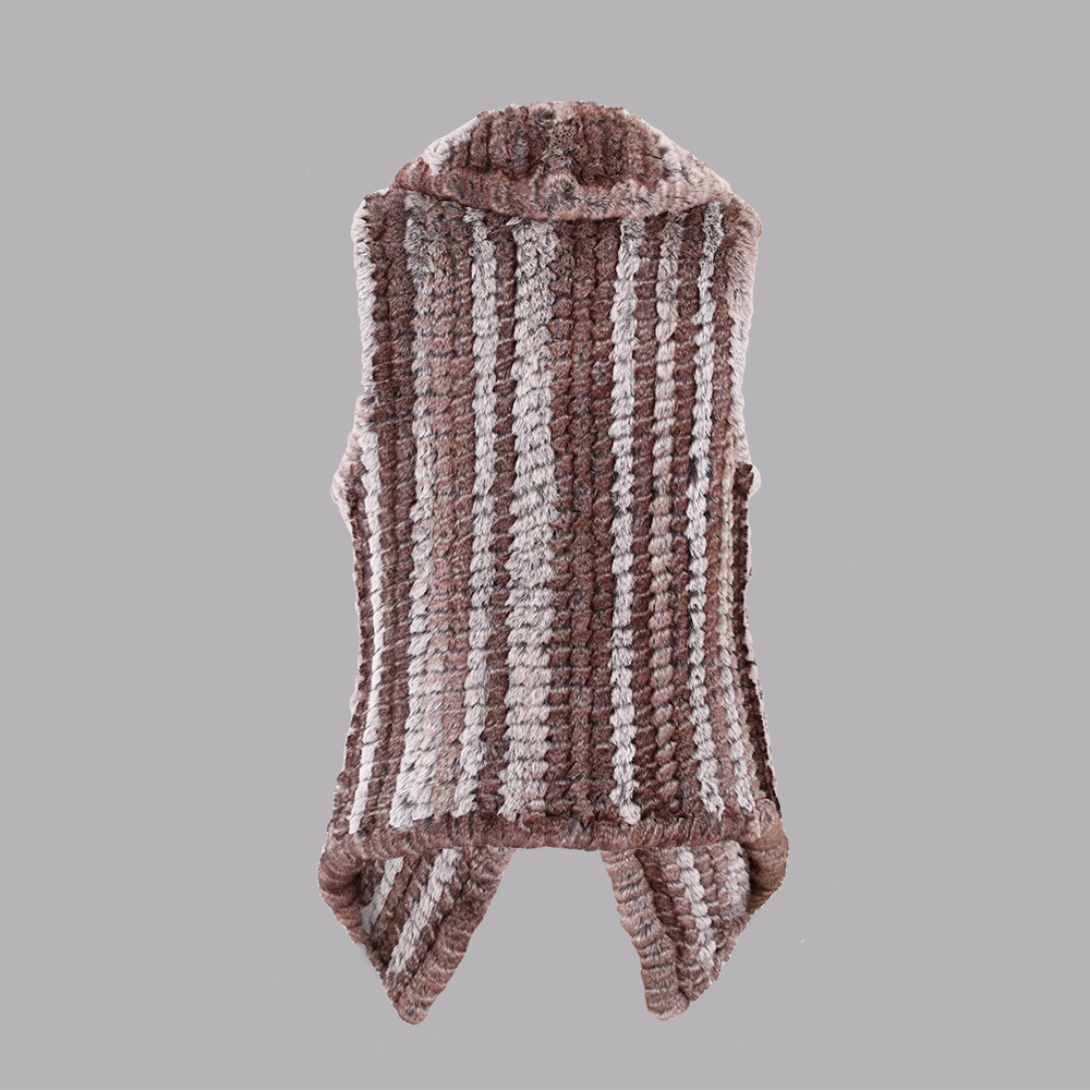 人造毛編織翻領(lǐng)背心