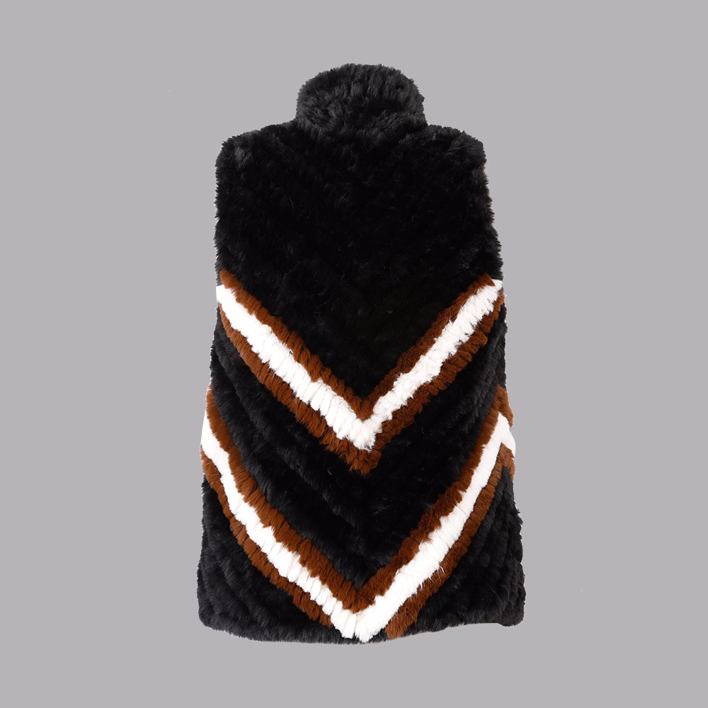 人造毛編織小立領(lǐng)背心