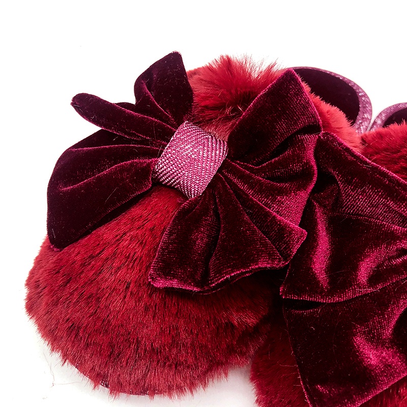 女士大蝴蝶結(jié)兔毛拖鞋