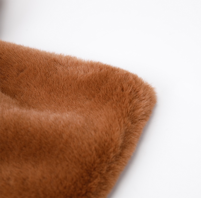 仿兔毛帶袢圍巾