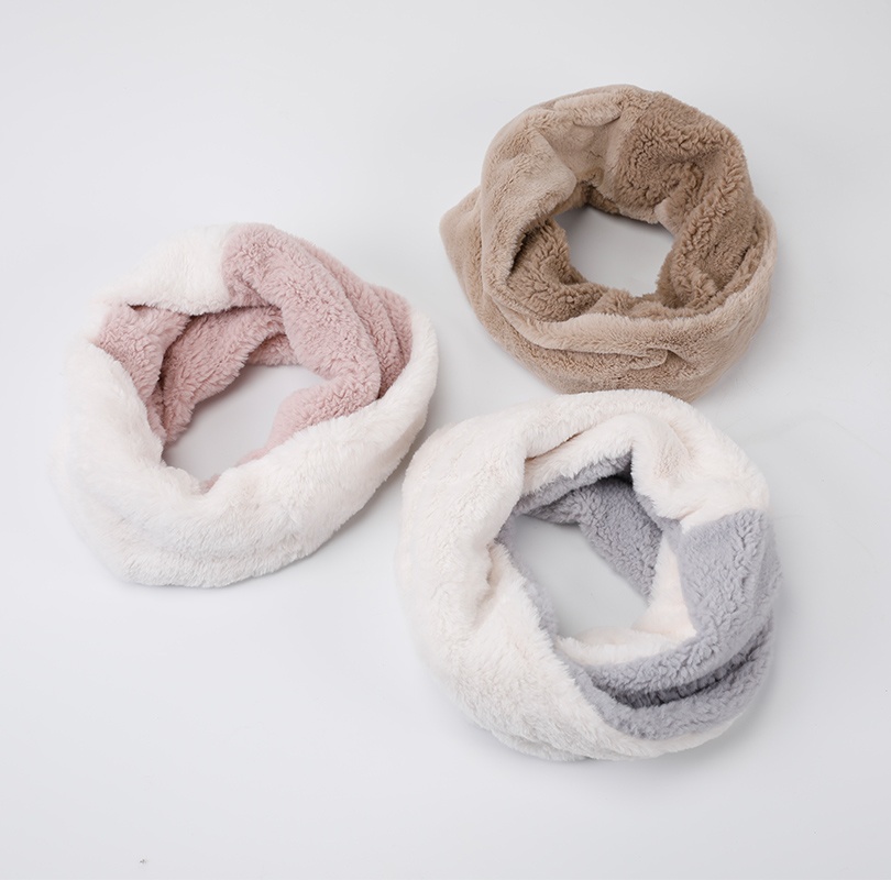 人造毛拼接圍脖