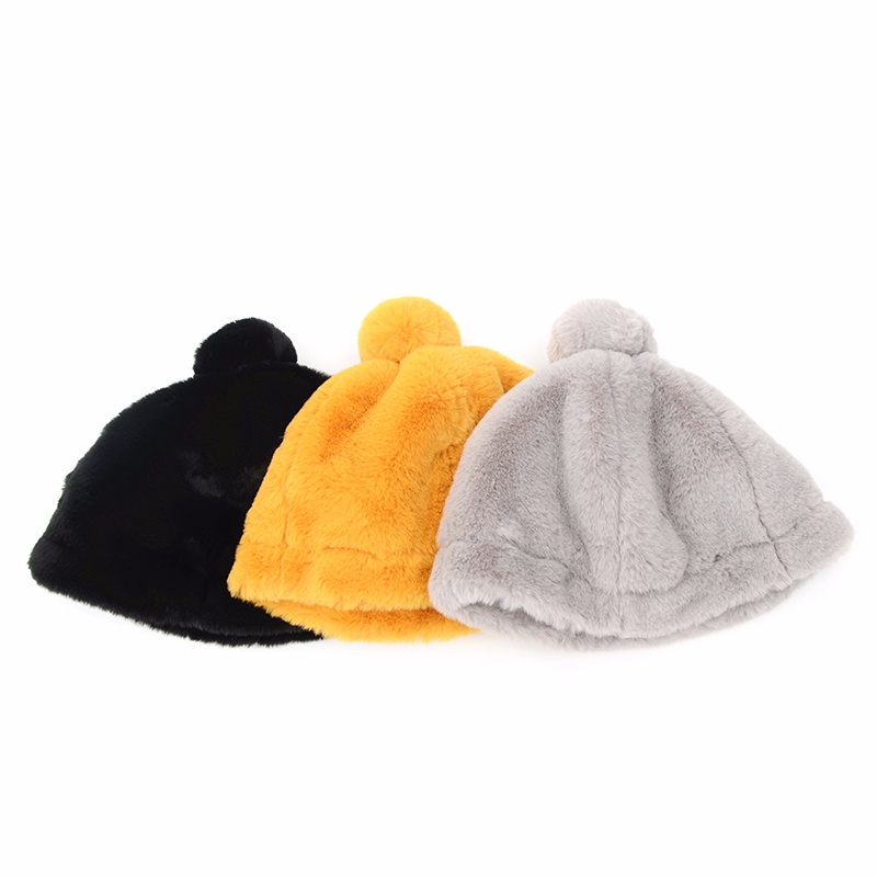 時尚保暖日常男女仿兔毛帽子