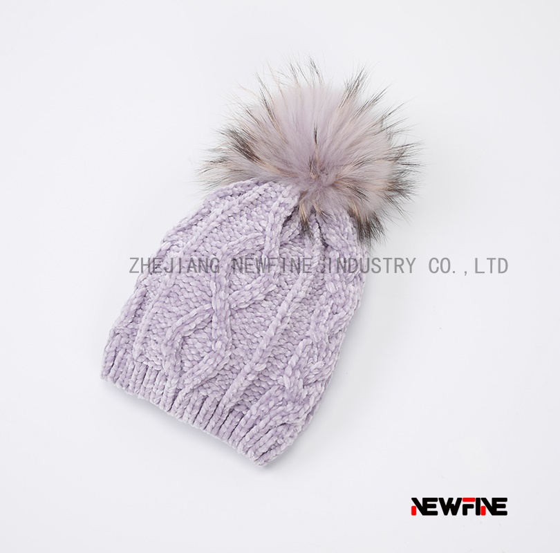 時(shí)尚保暖日常男女針織毛球帽子