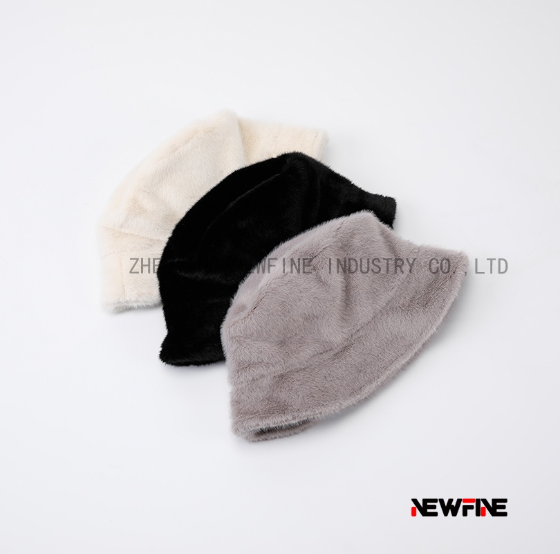 經典仿皮草盆帽漁夫帽遮陽帽